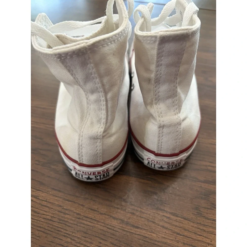 Converse Chuck Taylor All Star High Top White Canvas Sneakers Women's 6 - Picture 10 of 11